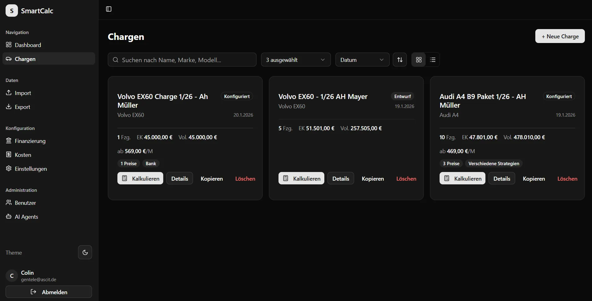 SmartCalc Batch Management